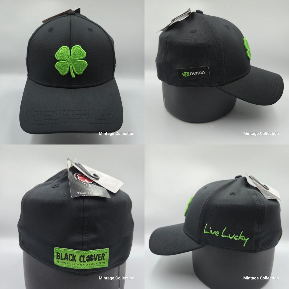 Rare New NVIDIA  Premium Black Clover 51 Iconic Performance Fitted Hat L/XL
